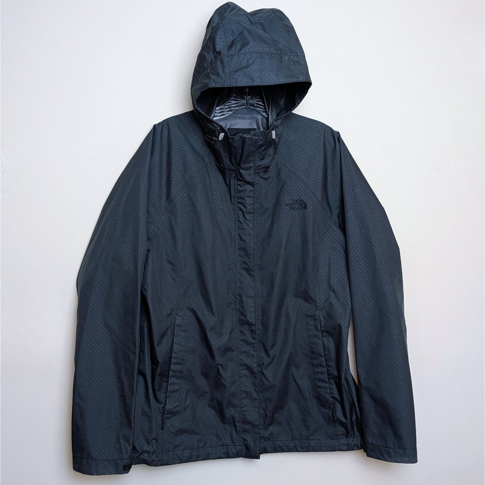 The North Face Women's DryVent Hooded Rain Jacket Black Nylon Sz Large